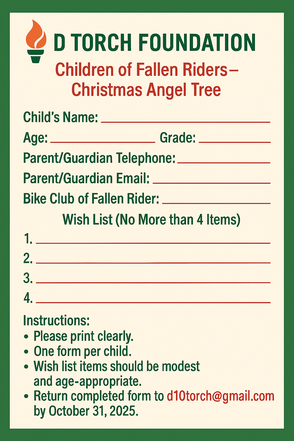 Please click here to download fillable form.